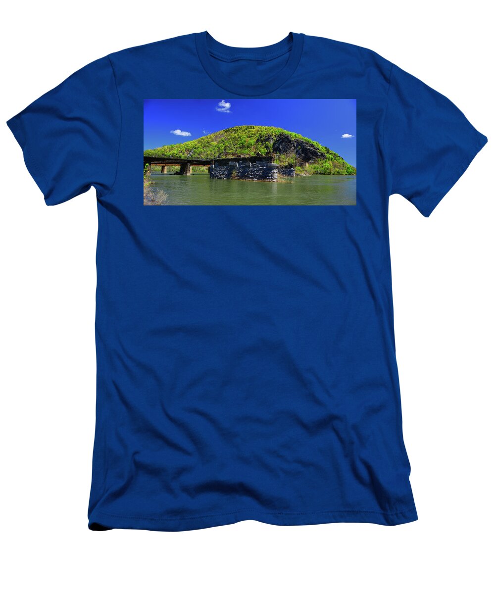 Maryland Heights From Potomac River Bank T-Shirt featuring the photograph Maryland Heights from Potomac River Bank by Raymond Salani III