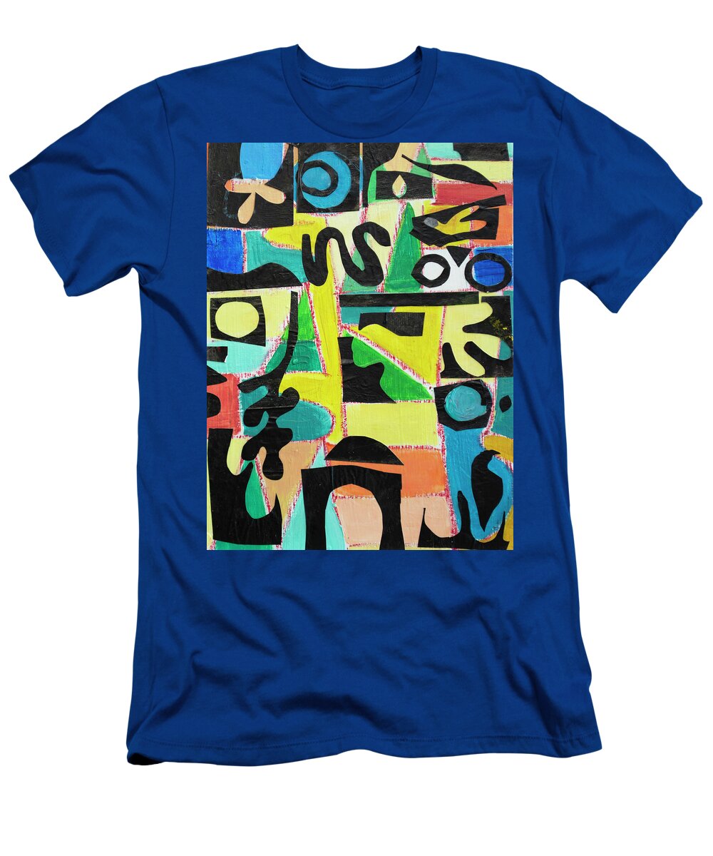 Morning Walk T-Shirt featuring the mixed media Morning Walk 2 by Julia Malakoff