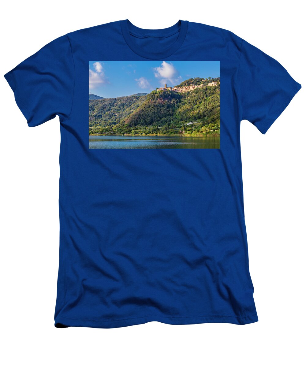Tree T-Shirt featuring the photograph Panorama of Lake Nemi by Fabiano Di Paolo
