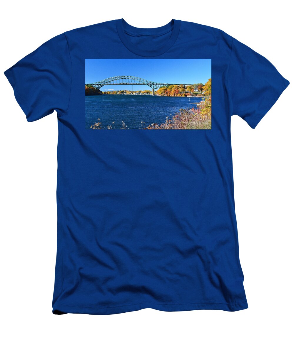 Maine T-Shirt featuring the photograph Piscataqua River Bridge by Steve Brown