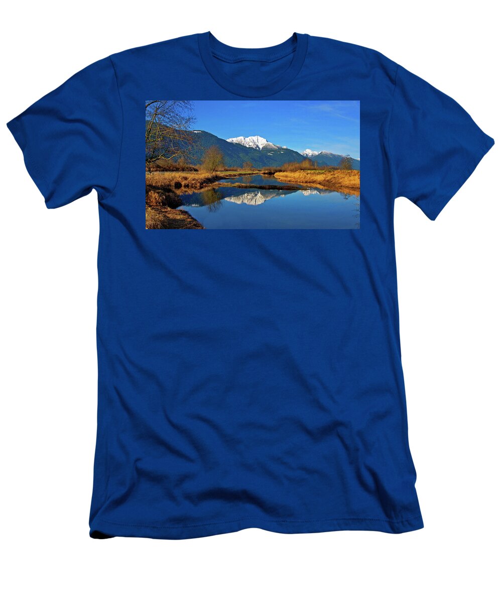 Alex Lyubar T-Shirt featuring the photograph Pitt Lake Valley provincial park by Alex Lyubar