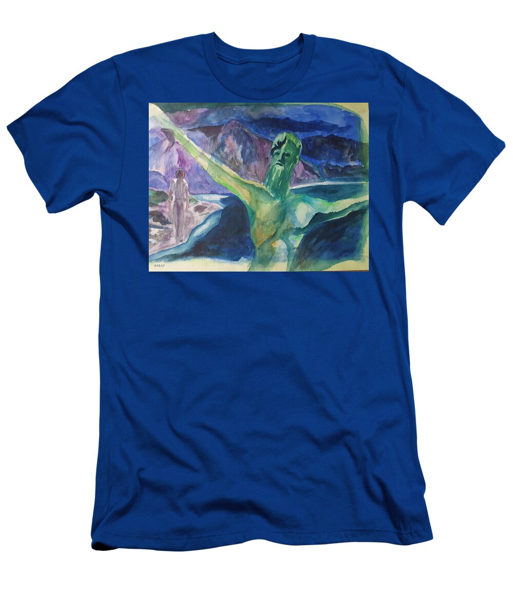 Masterpiece Paintings T-Shirt featuring the painting Poseidon by Enrico Garff