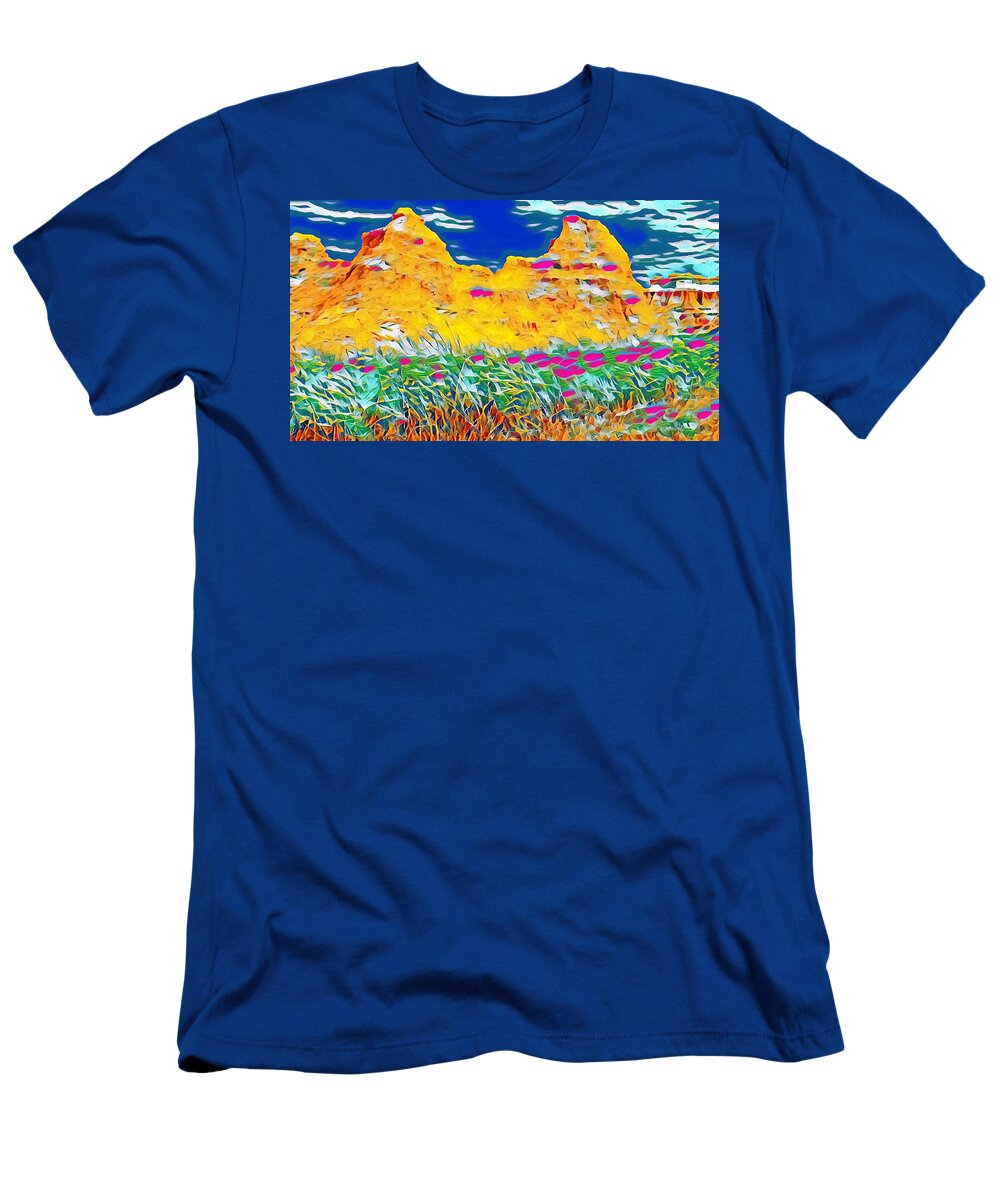 Psychedelic T-Shirt featuring the digital art Psychedelic Hills by Ally White