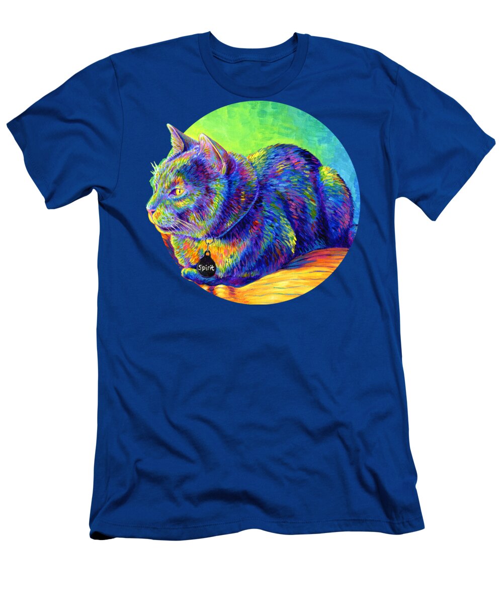 Cat T-Shirt featuring the painting Psychedelic Spirit by Rebecca Wang