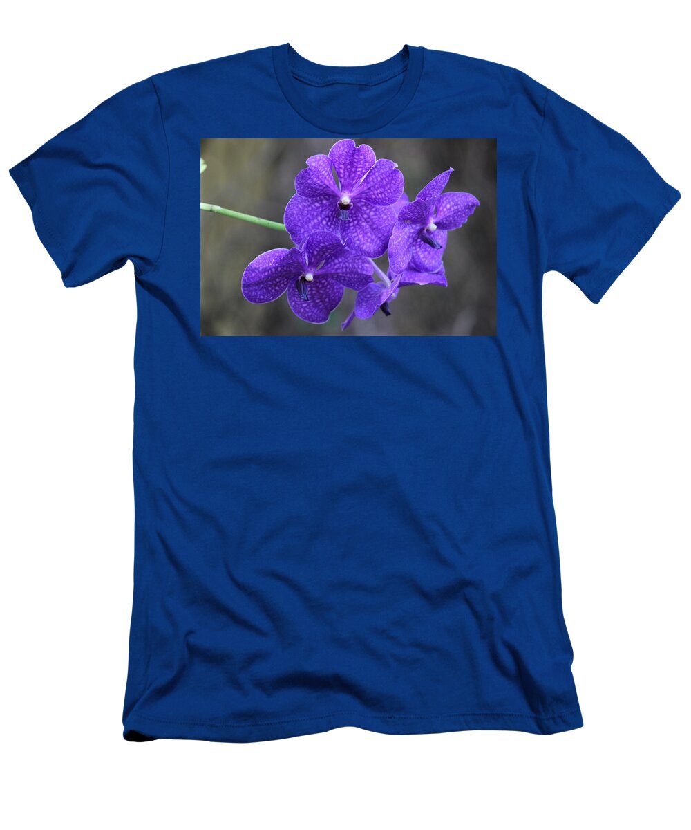 Purple T-Shirt featuring the photograph Purple/Blue Orchid by Yvonne M Smith