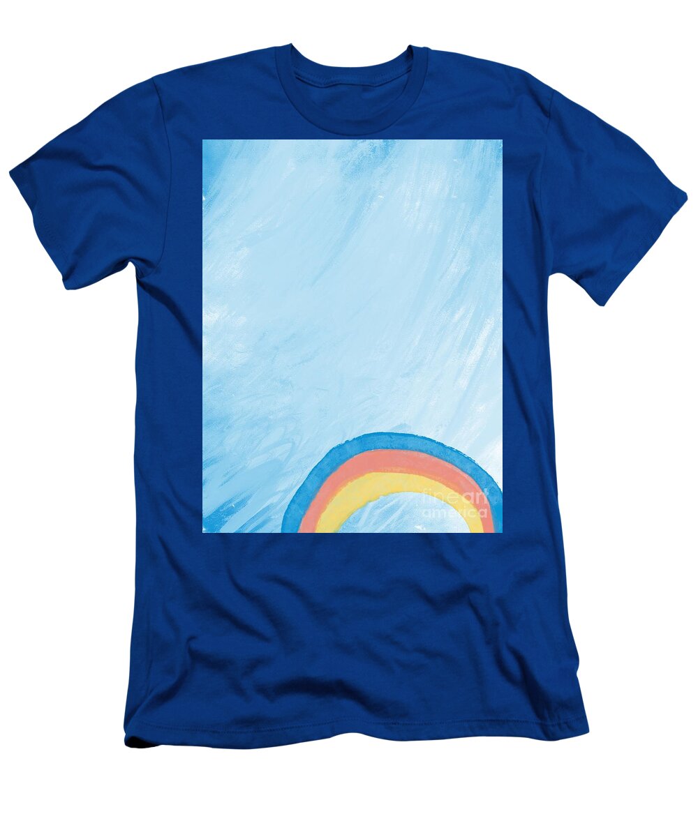Abstract T-Shirt featuring the digital art Rainbow In The Sky - Modern Colorful Abstract Digital Art by Sambel Pedes