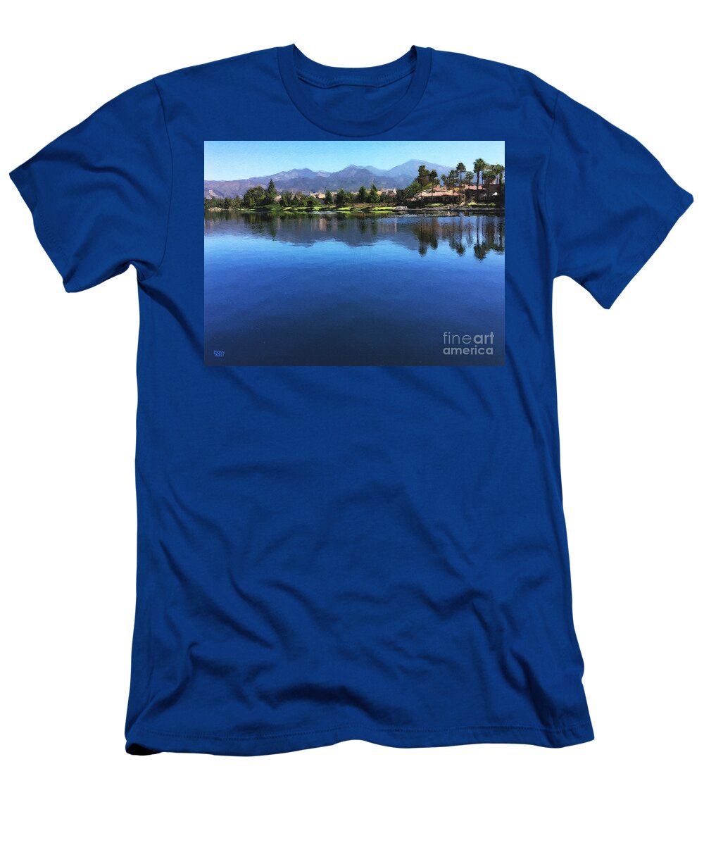 Orange County T-Shirt featuring the photograph Rancho Santa Margarita Lake by Brian Watt