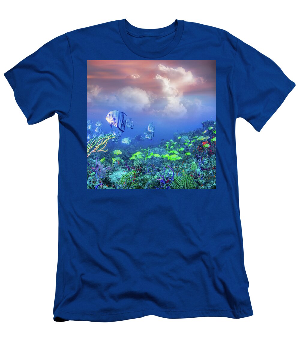 Undersea T-Shirt featuring the photograph Reef Under the Sea and Sky by Debra and Dave Vanderlaan