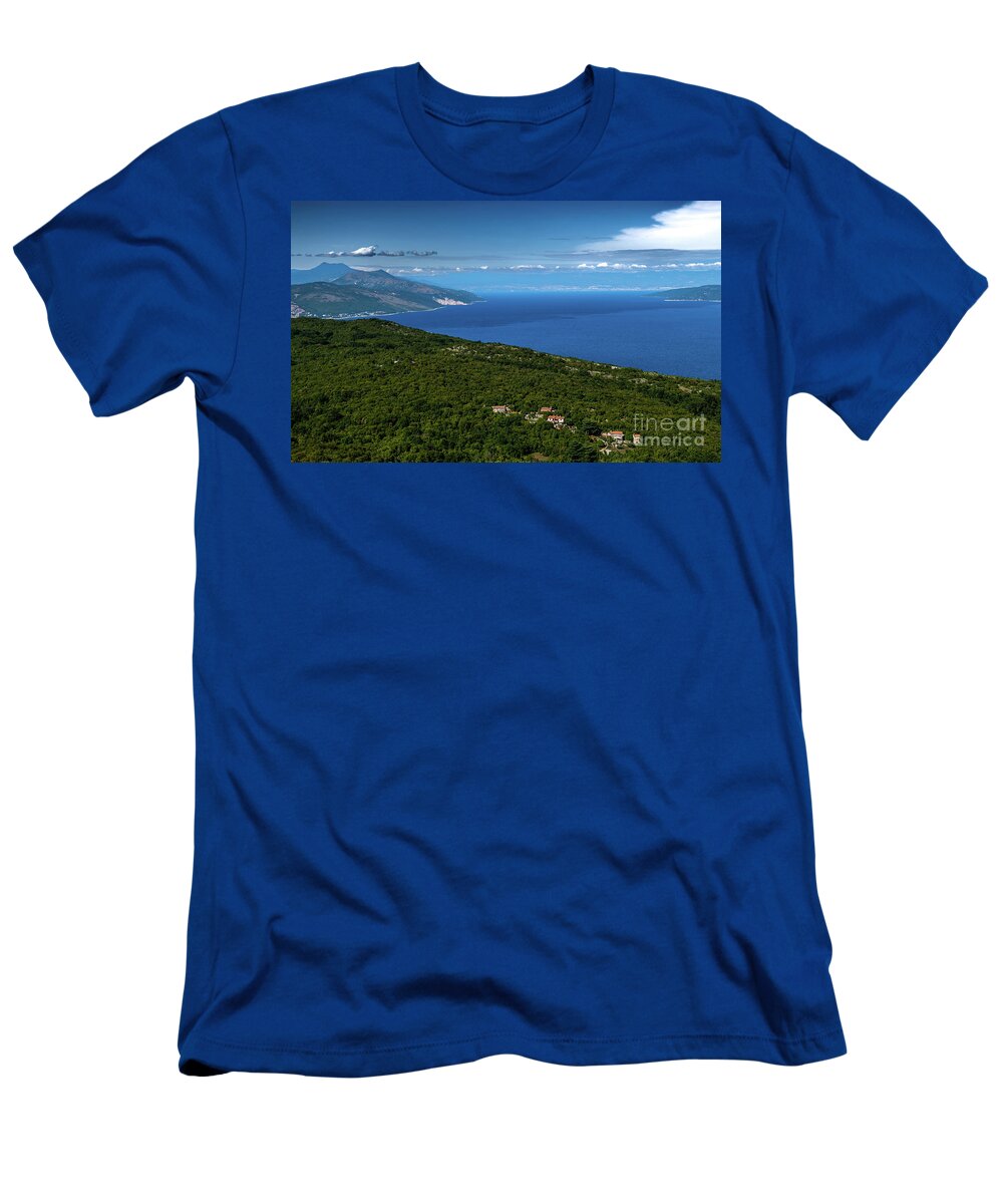 Croatia T-Shirt featuring the photograph Remote Village Near The City Of Rabac At The Cost Of The Mediterranean Sea In Istria In Croatia by Andreas Berthold