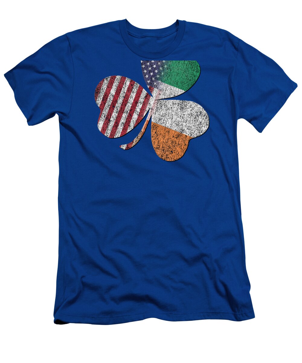 Cool T-Shirt featuring the digital art Retro Irish American St Patricks Day Shamrock by Flippin Sweet Gear