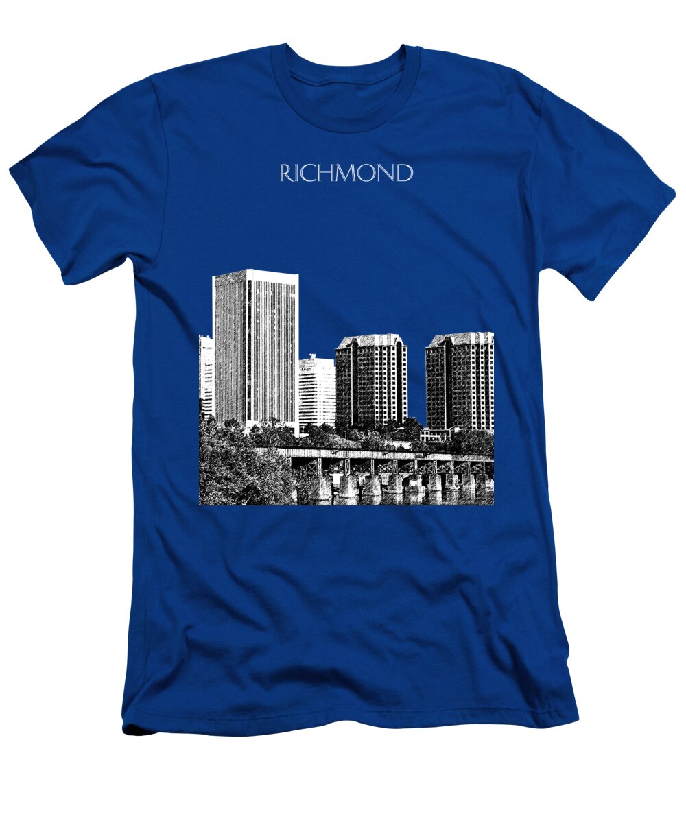 Architecture T-Shirt featuring the digital art Richmond Skyline - Teal by DB Artist