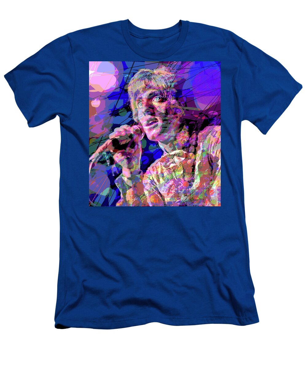 Roger Daltrey T-Shirt featuring the painting Roger Daltrey The Who by David Lloyd Glover