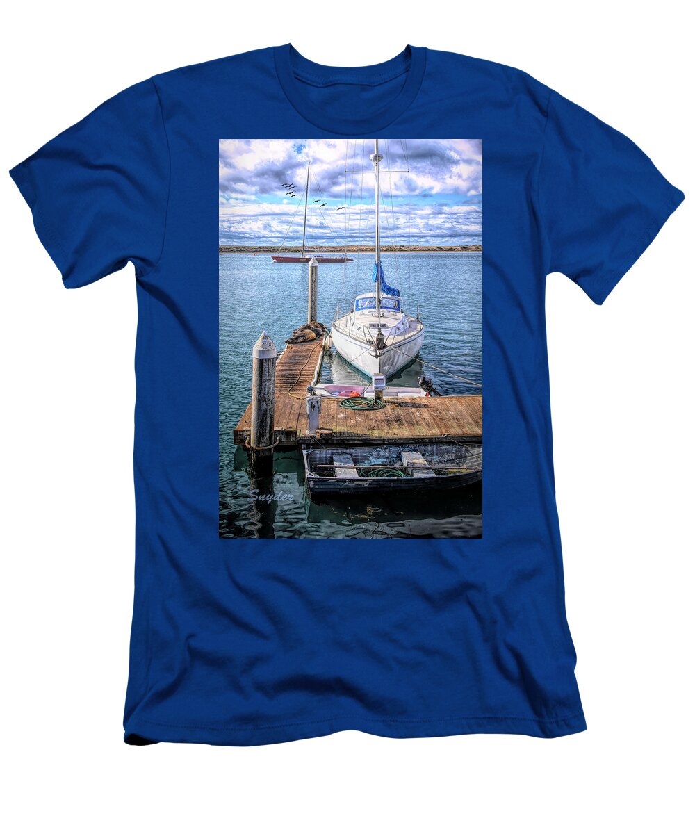Sailboat T-Shirt featuring the photograph Sailboat and Rowboat 2 Detail by Floyd Snyder