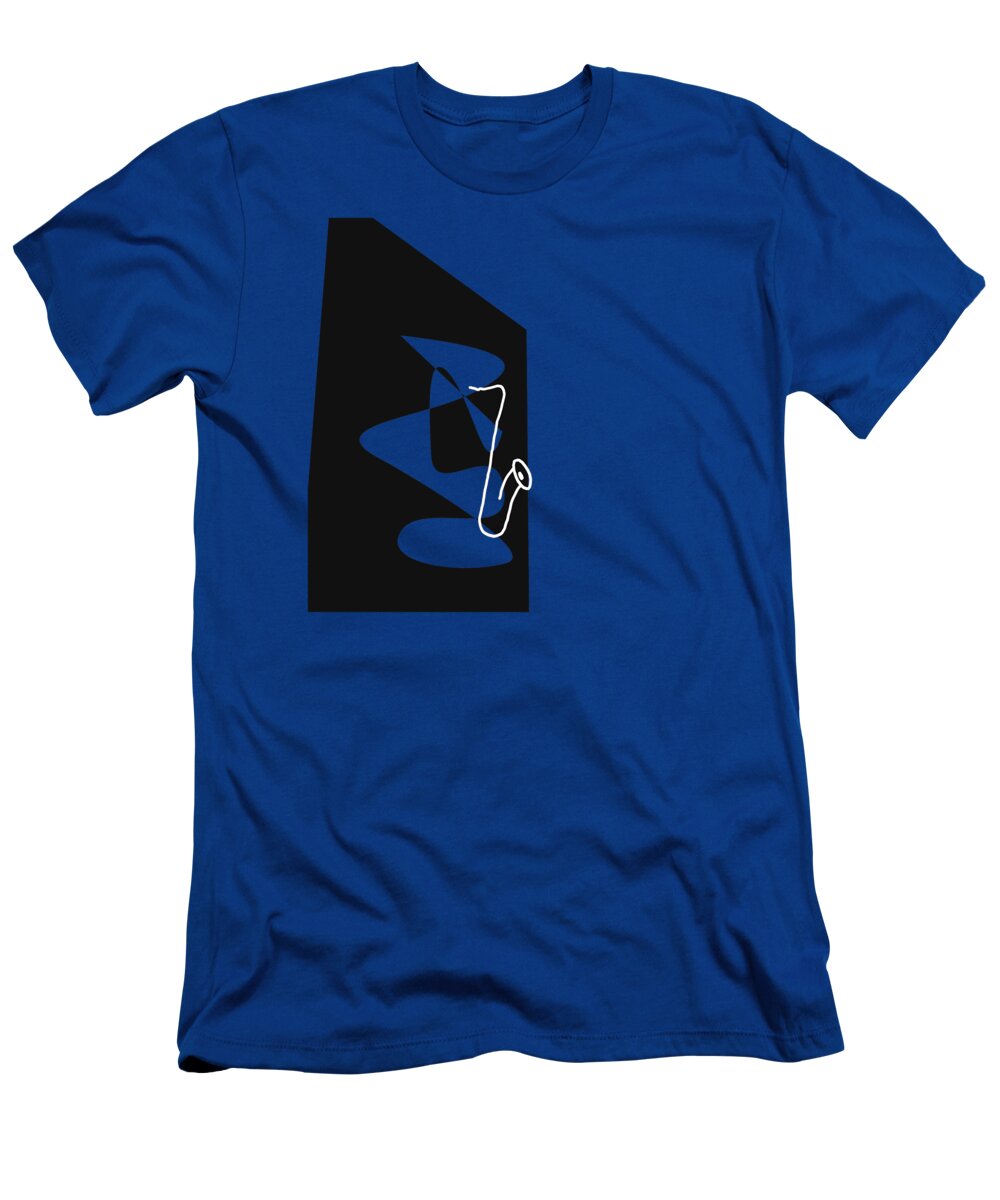 Jazzdabri T-Shirt featuring the digital art Saxophone in Blue by David Bridburg
