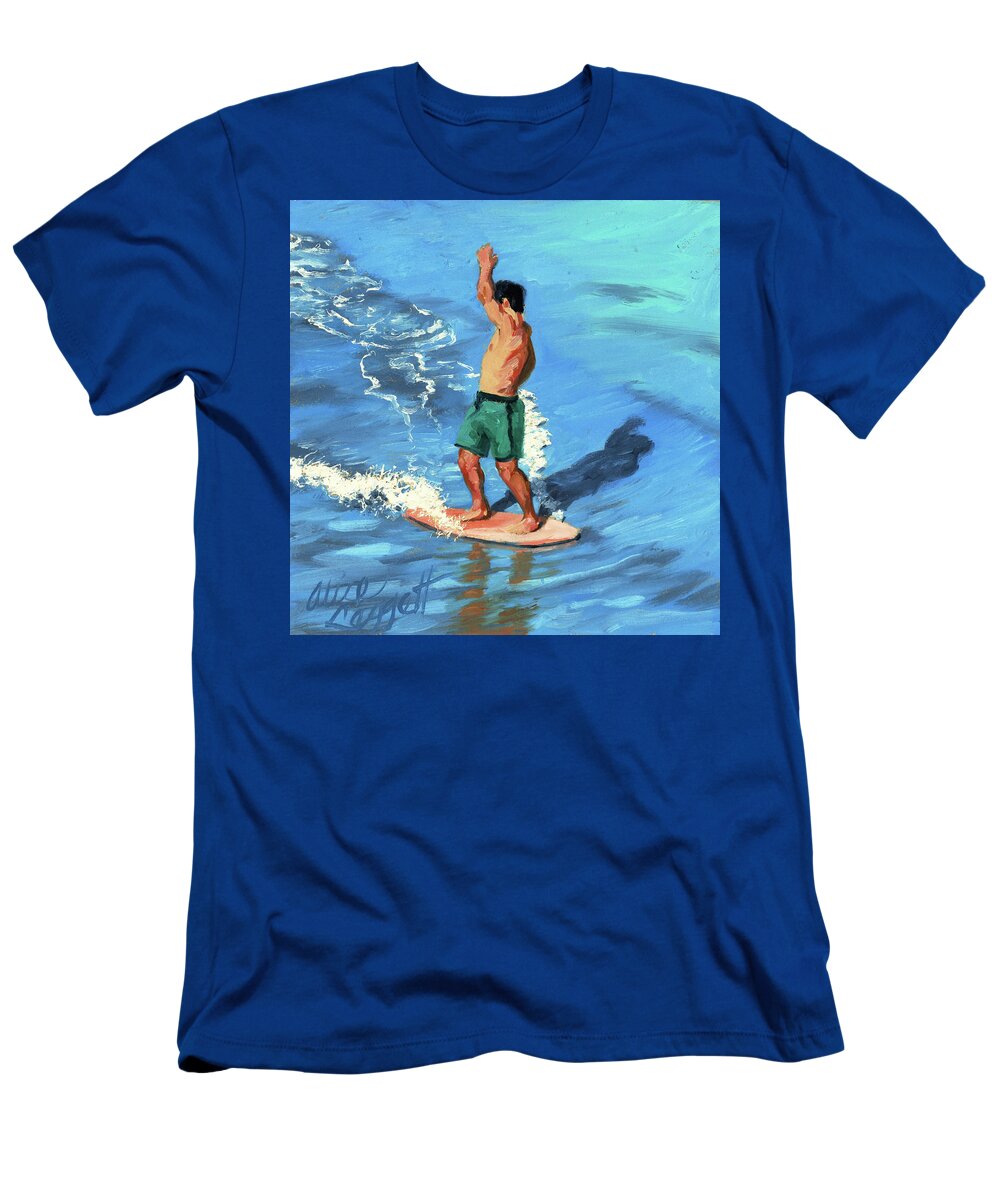 Skimboard T-Shirt featuring the painting Skim 360 - 4 of 8 by Alice Leggett