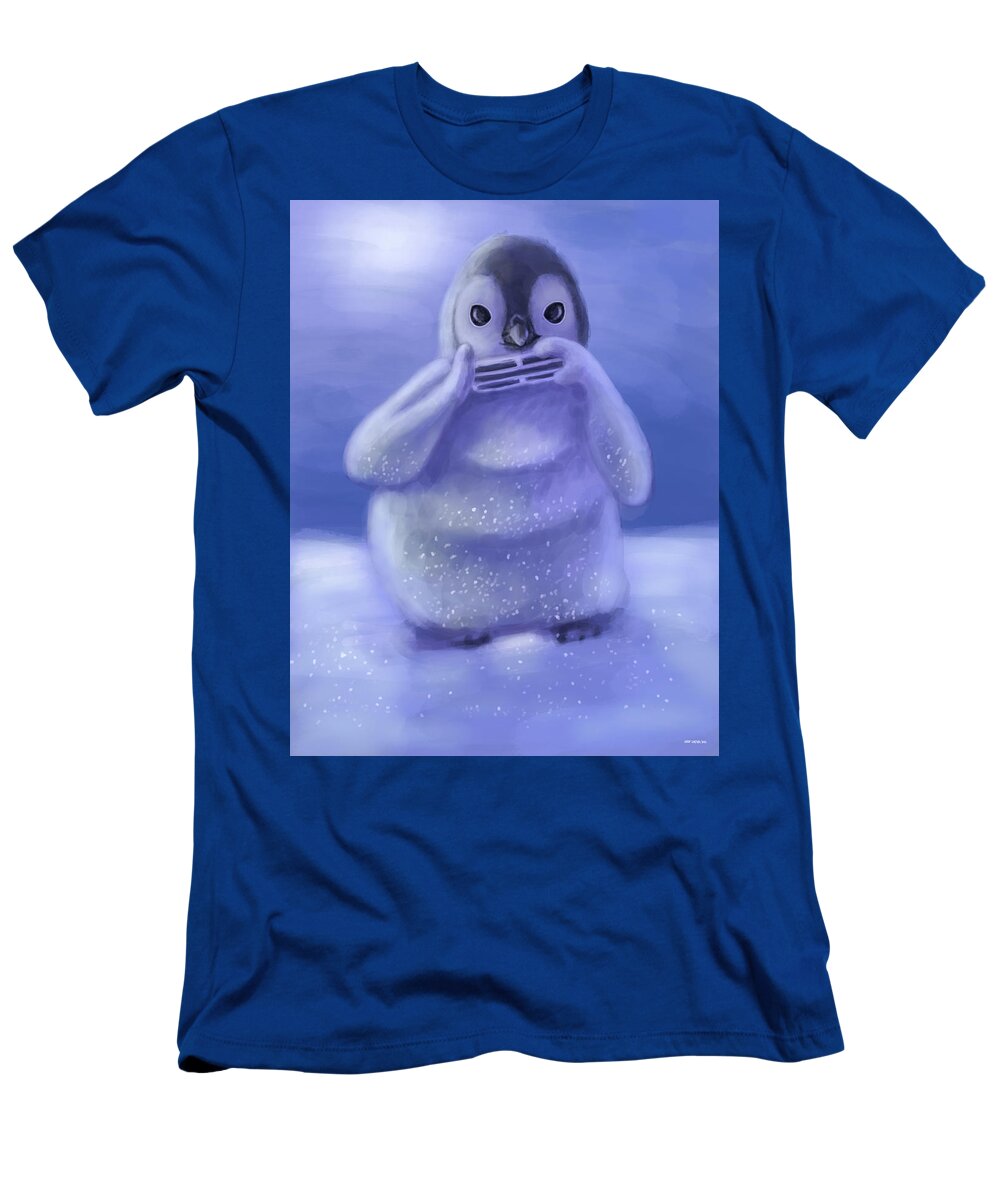 Penguin T-Shirt featuring the digital art Snow Chick by Larry Whitler