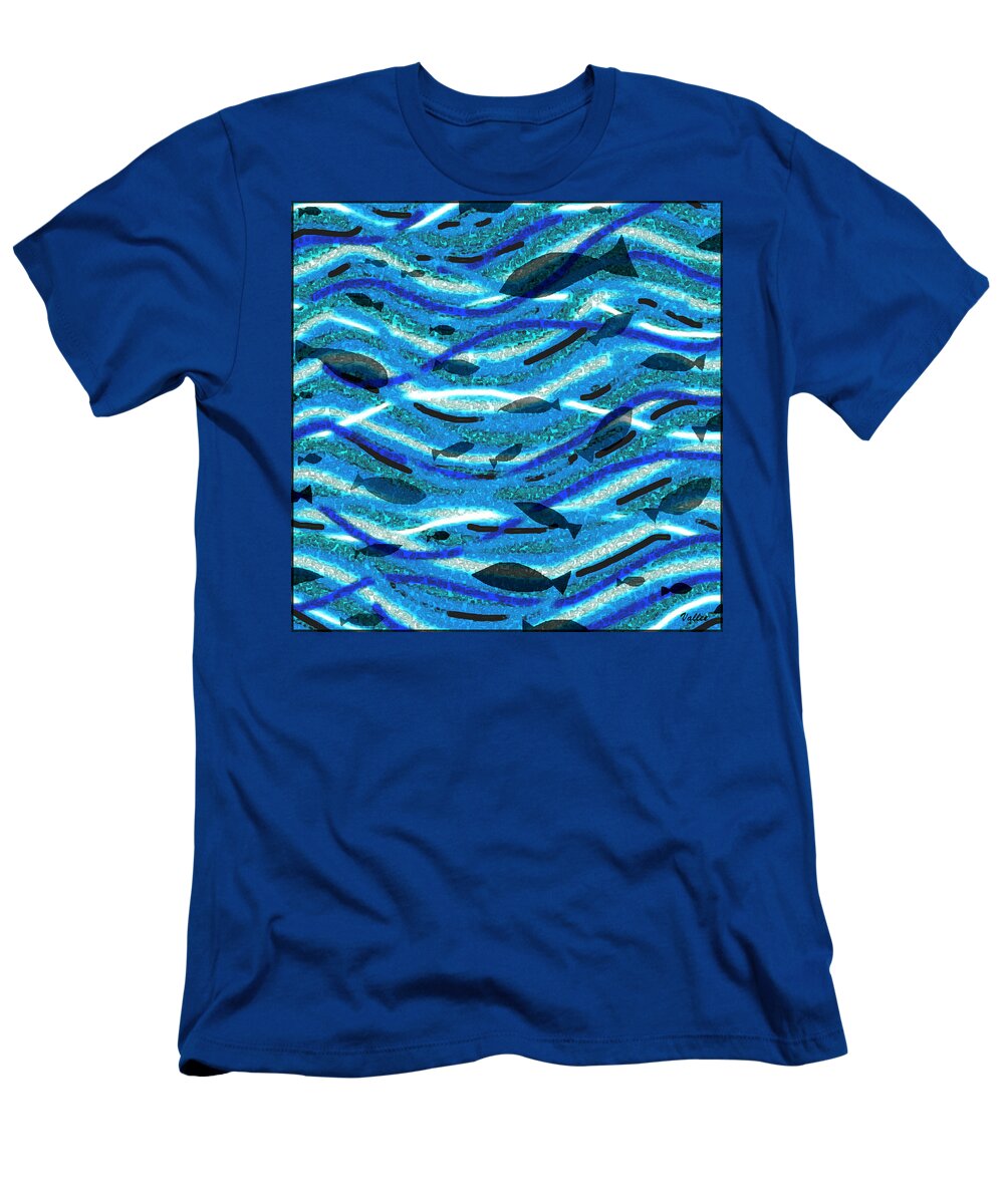Ocean T-Shirt featuring the painting Something Fishy by Vallee Johnson