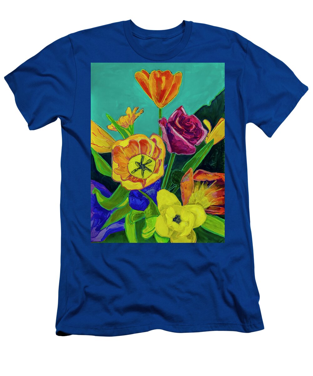 Spring T-Shirt featuring the painting Spring Splendour by Jo-Anne Gazo-McKim