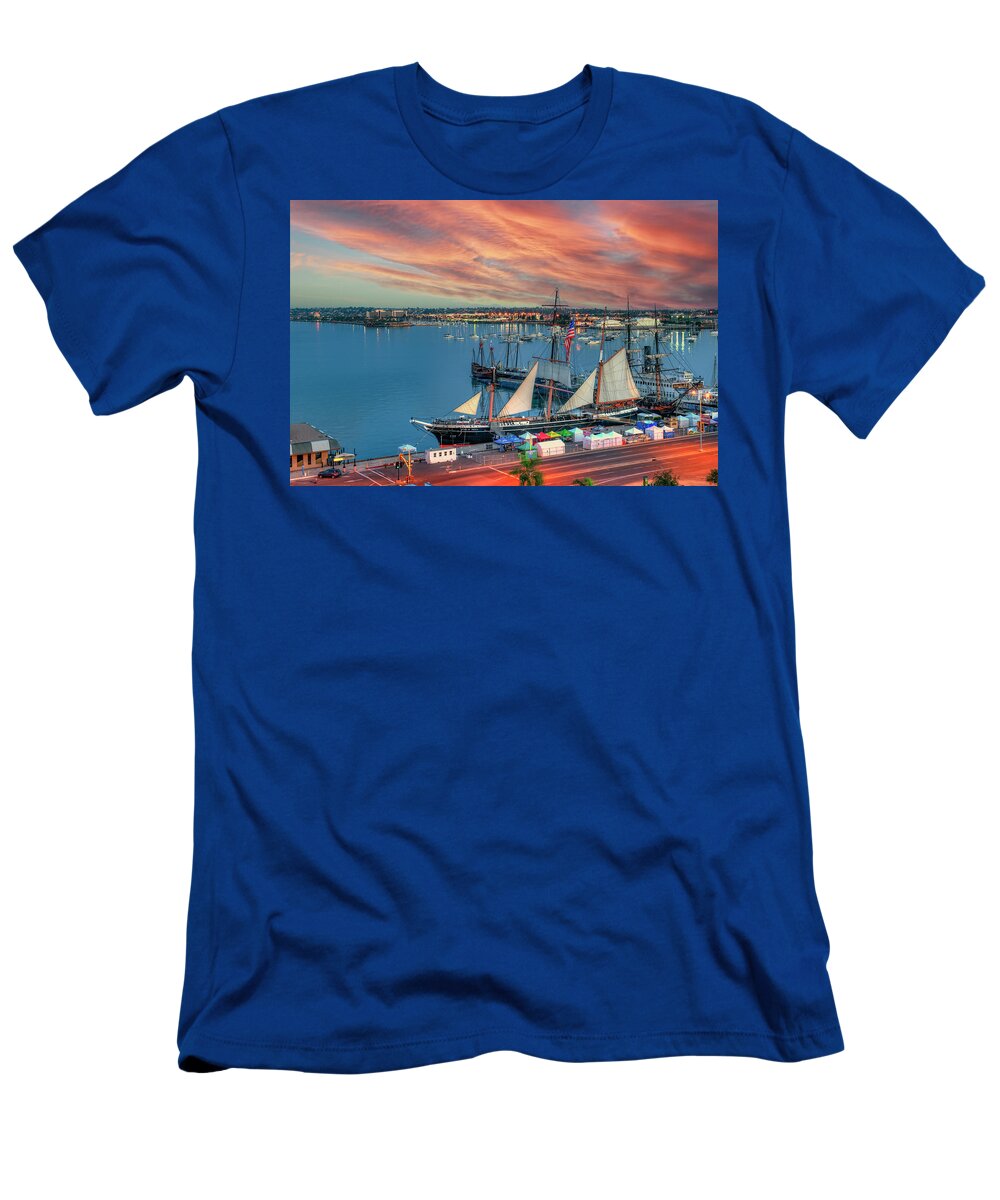 Star Of India T-Shirt featuring the photograph Star of India Tall Ship by David Zanzinger