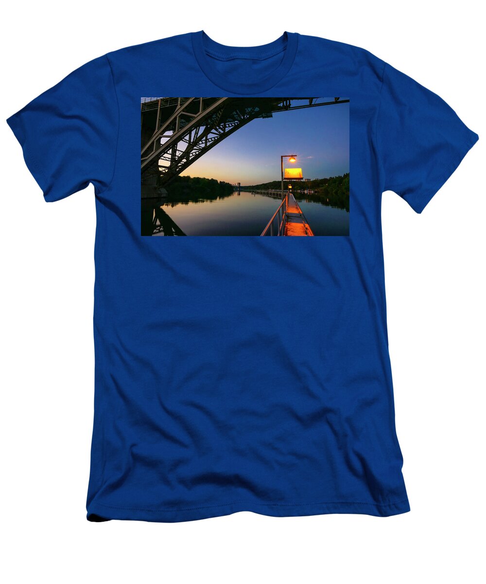 Arsta Bridge T-Shirt featuring the photograph Stockholm waterway by Alexander Farnsworth