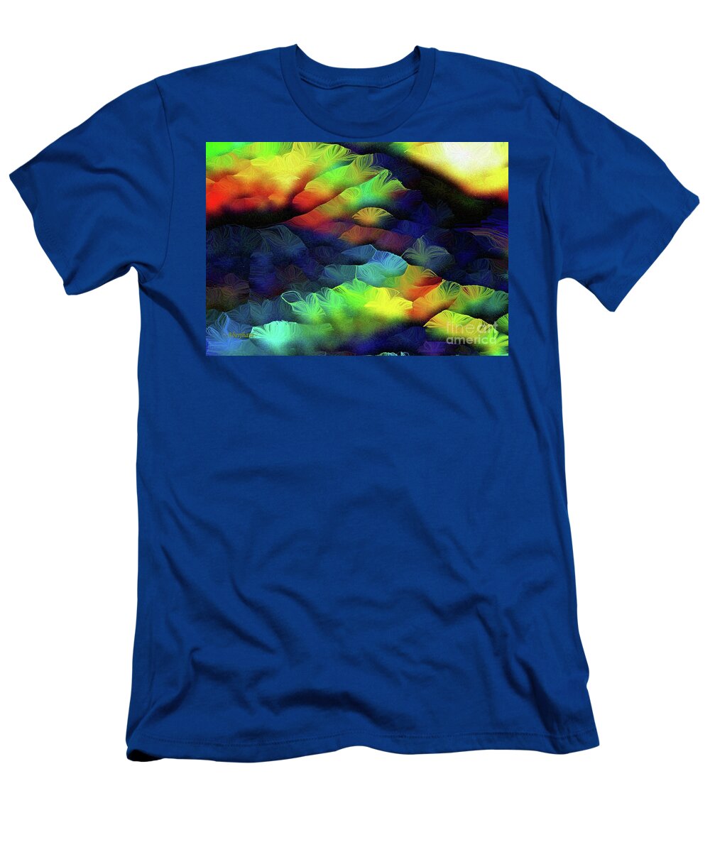 Abstract Landscape T-Shirt featuring the painting Sunrise in the Valley of Compassion by Aberjhani