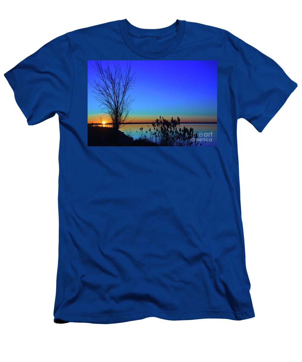 Blue T-Shirt featuring the photograph Sunrise Silhouette by Diana Mary Sharpton
