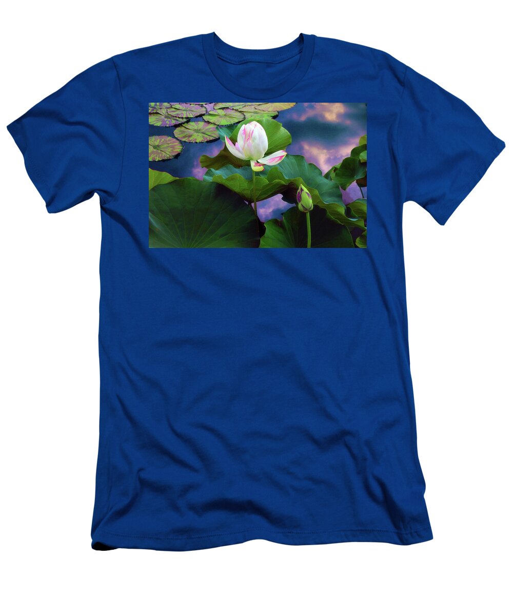 Lotus T-Shirt featuring the photograph Sunset Pond Lotus by Jessica Jenney