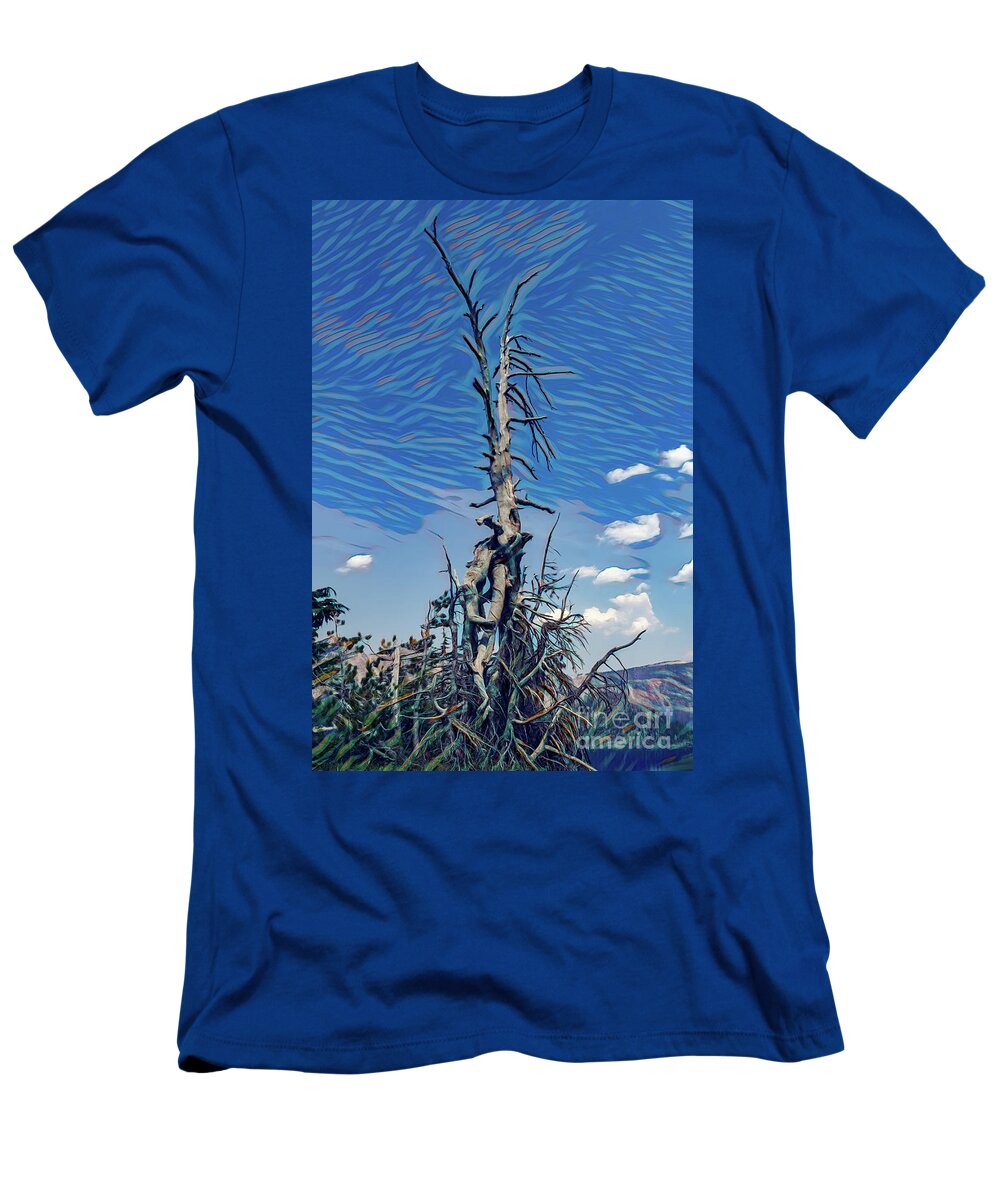 Oregon T-Shirt featuring the photograph Surreal Twisted Tree by Roslyn Wilkins