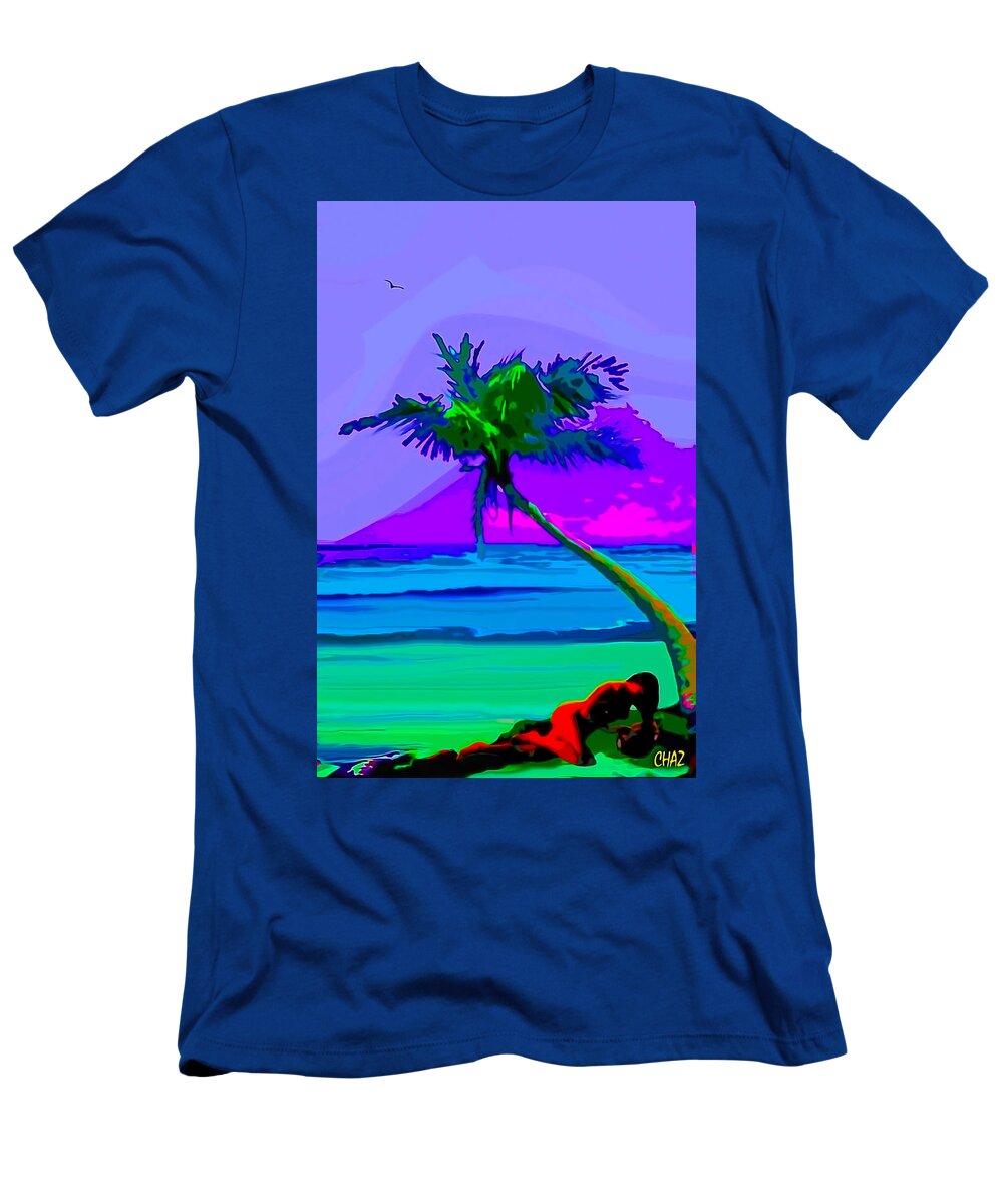 Waterfront T-Shirt featuring the painting Swimmer Resting by CHAZ Daugherty