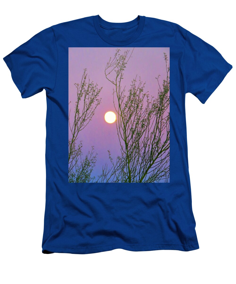 Taurus T-Shirt featuring the photograph Taurus Full Moon in Creosote by Judy Kennedy