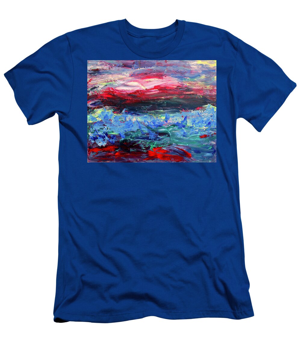 Ocean T-Shirt featuring the painting Tempest by Teresa Moerer