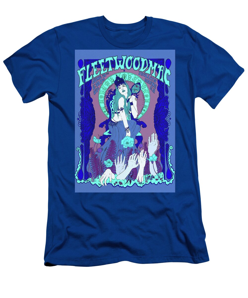 Fleetwood Mac T-Shirt featuring the mixed media The Blue Queen by Hollie Green