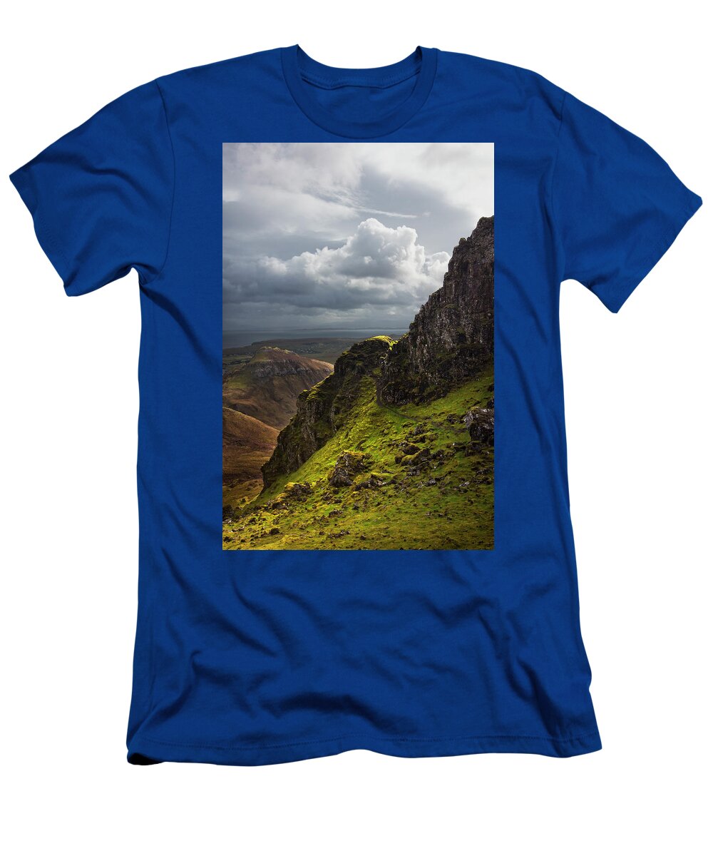 Clouds T-Shirt featuring the photograph The Hiking Trails through the Scottish Highlands by Debra and Dave Vanderlaan