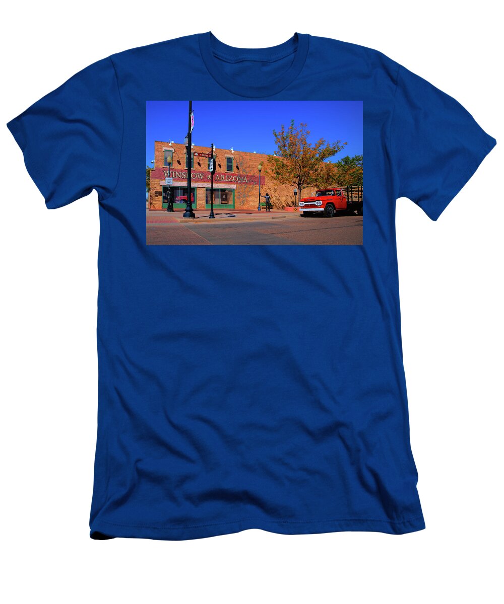 Adamson T-Shirt featuring the photograph The New Standing on The Corner Park by Paul LeSage