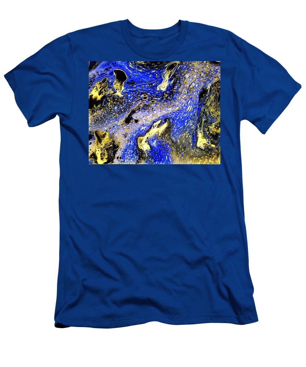  T-Shirt featuring the painting The River of Night by Rein Nomm