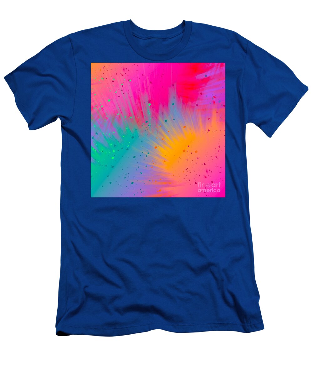 Colorful T-Shirt featuring the digital art Tiara - Artistic Colorful Abstract Carnival Splatter Watercolor Digital Art by Sambel Pedes
