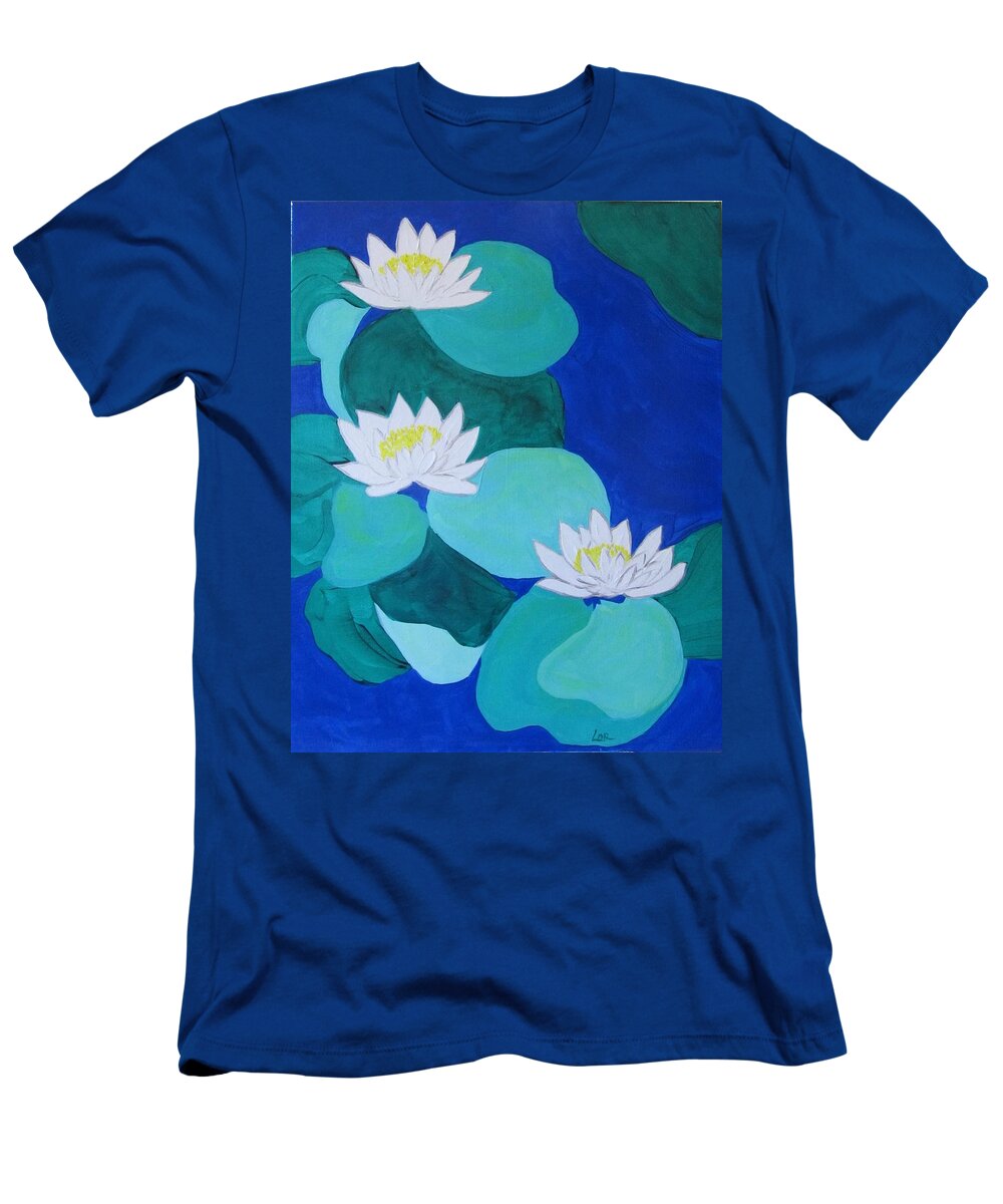 Water Lilies T-Shirt featuring the painting Tranquility by Lorraine Centrella