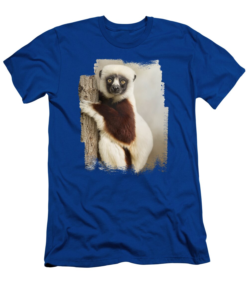 Sifaka T-Shirt featuring the photograph Tropical Sifaka Lemur by Elisabeth Lucas
