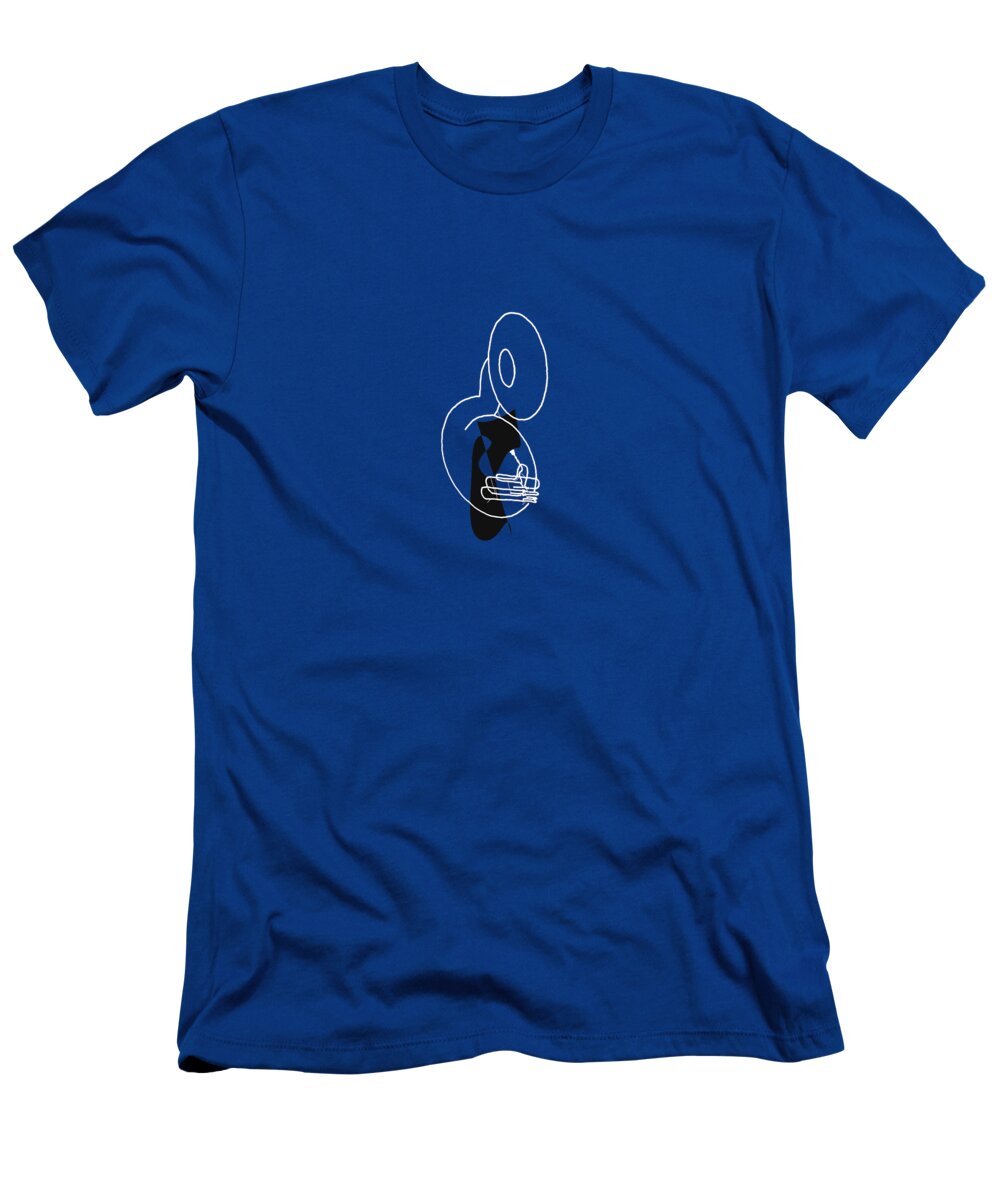 Jazzdabri T-Shirt featuring the digital art Tuba in Blue by David Bridburg