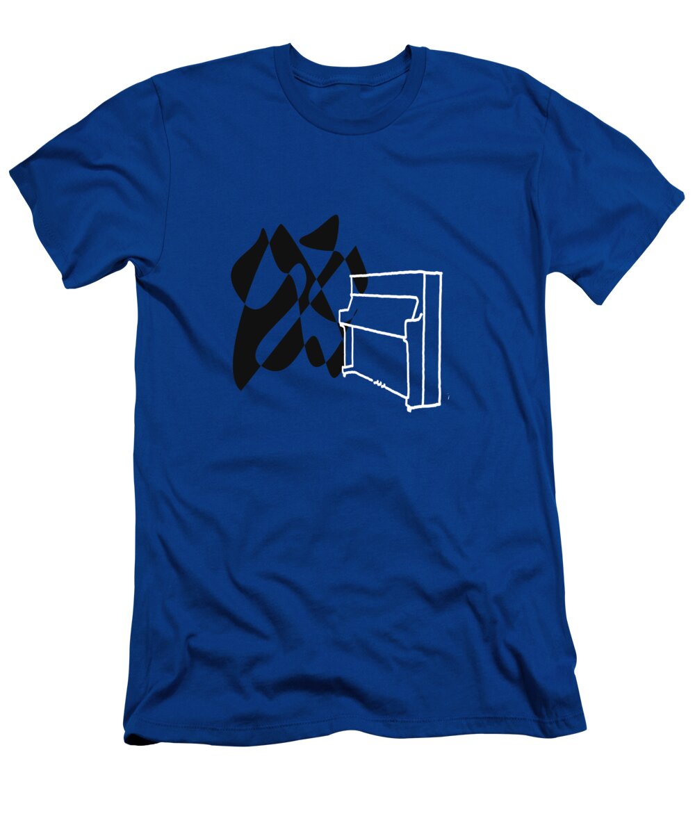 Jazzdabri T-Shirt featuring the digital art Upright Piano in Blue by David Bridburg
