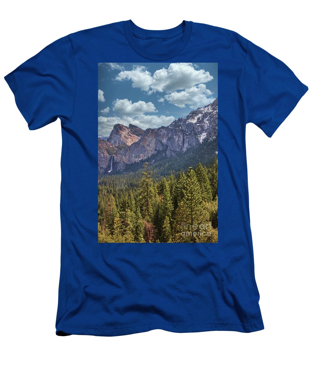 Yosemite National Park T-Shirt featuring the photograph Vernal Waterfall Yosemite Scenic View by Chuck Kuhn