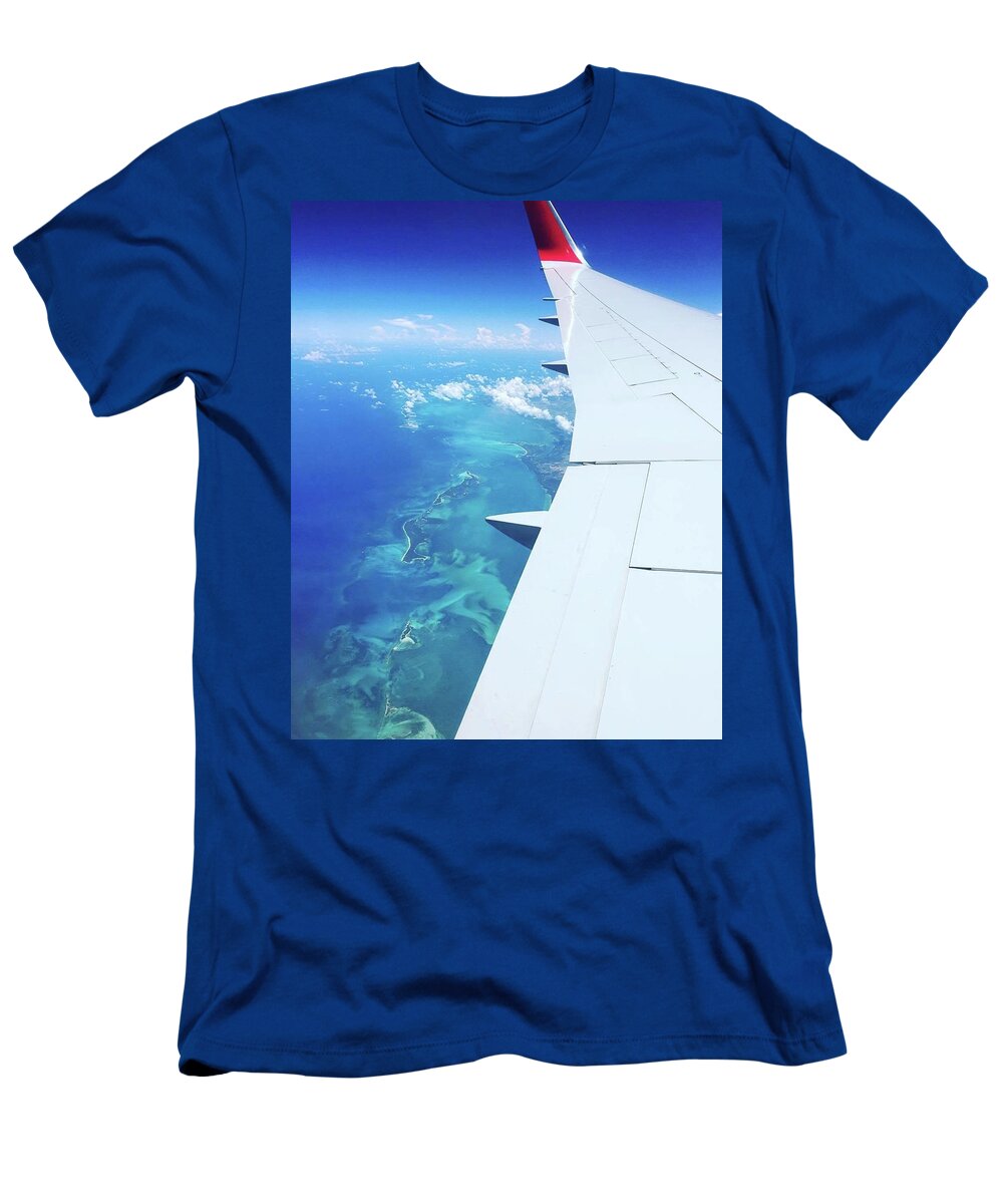 Plane T-Shirt featuring the photograph View From The Plane by Bettina X