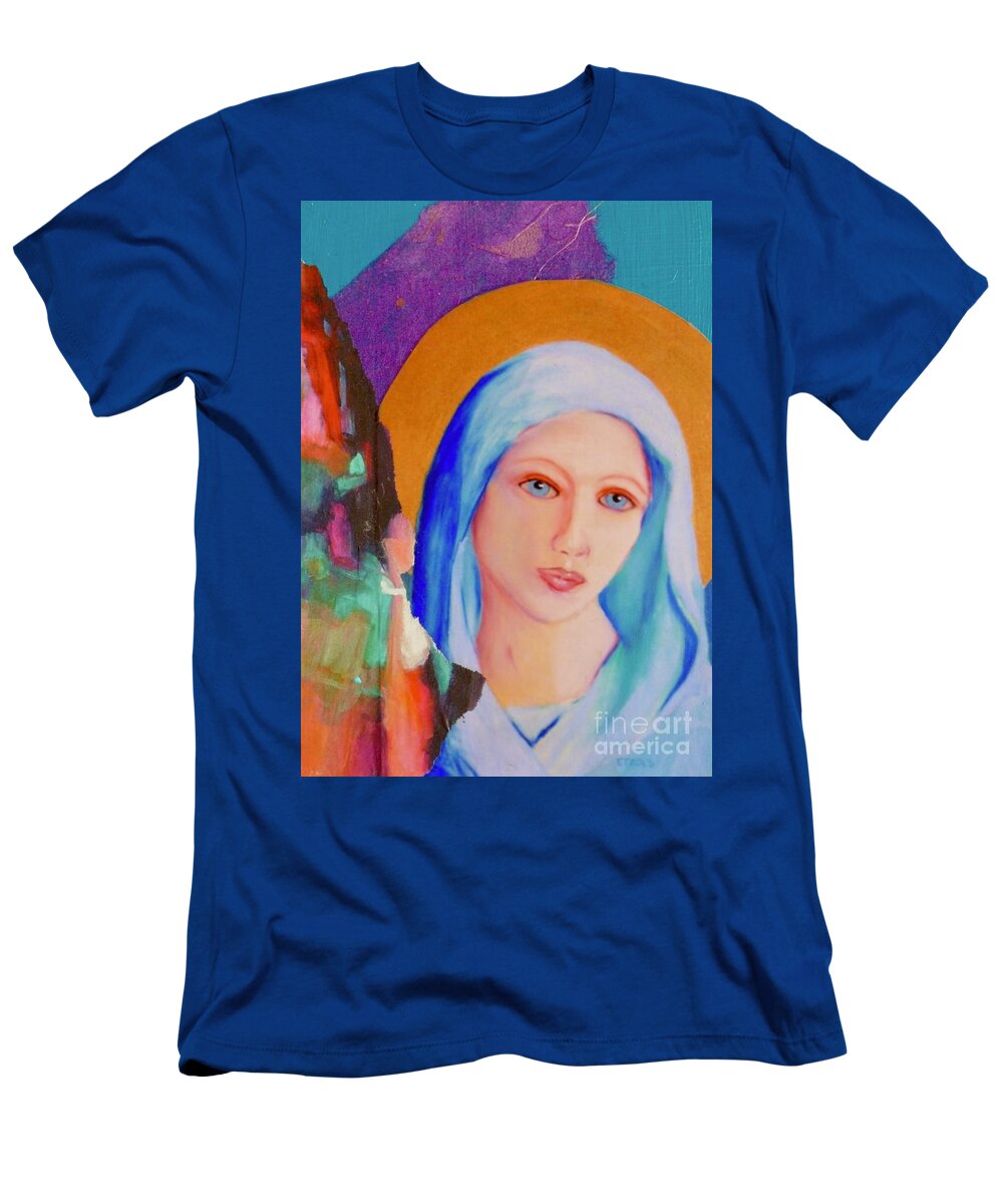 Mary T-Shirt featuring the painting Virgin Mary by Melinda Etzold