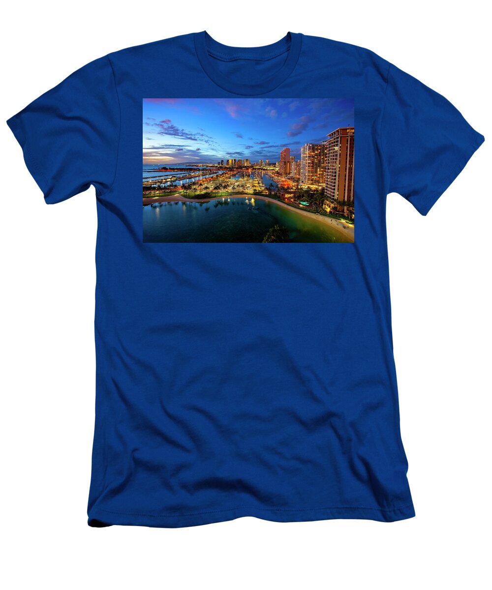 Hawaii T-Shirt featuring the photograph Waikiki Twilight by Anthony Jones