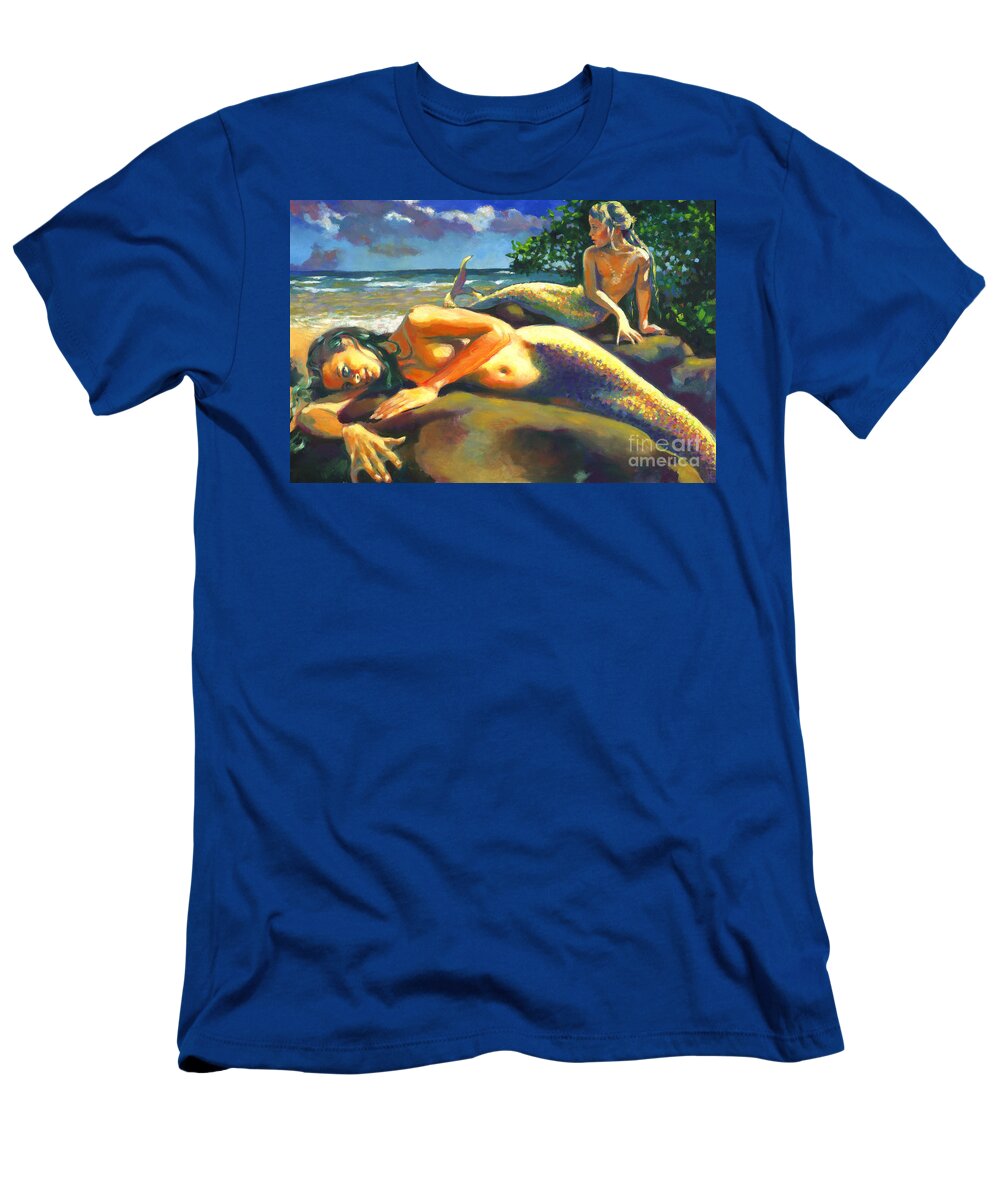 Mermaid T-Shirt featuring the painting Wailua River Mouth by Isa Maria