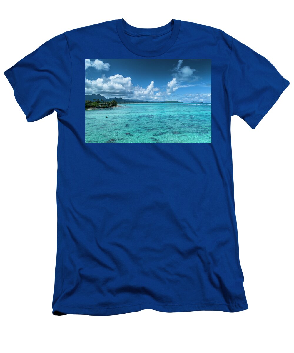 Waimanalo Hawaii Ocean Blue Clear Water Cristal T-Shirt featuring the photograph Waimanalo Hawaii by Leonardo Dale