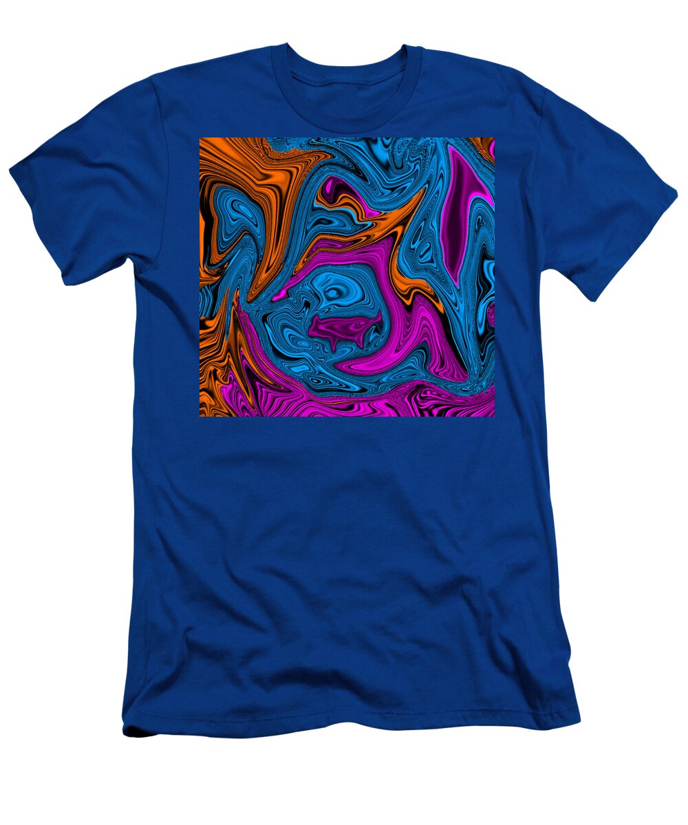 Abstract Art T-Shirt featuring the digital art Walking the Dog Abstract by Ronald Mills