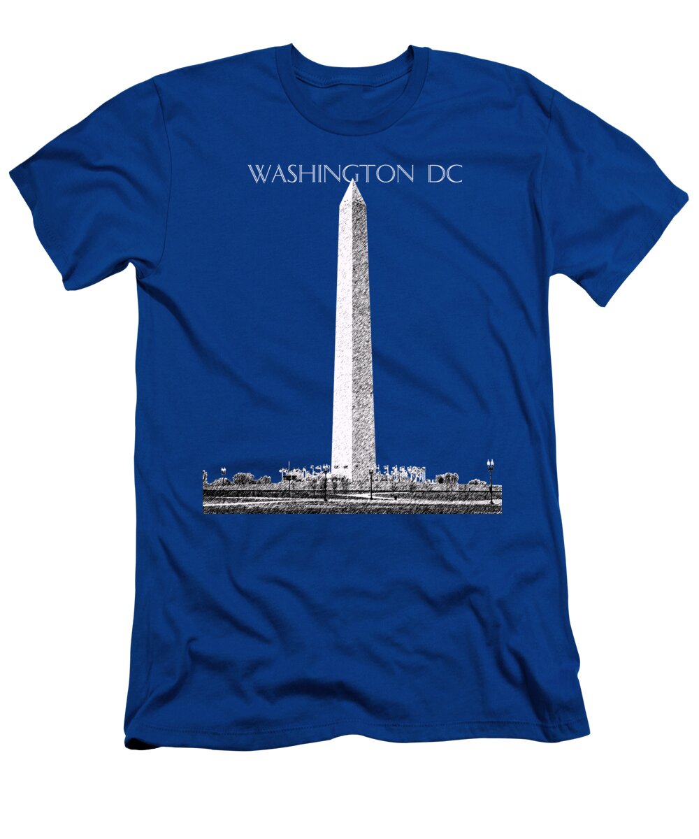 Architecture T-Shirt featuring the digital art Washington DC Skyline Washington Monument - Teal by DB Artist