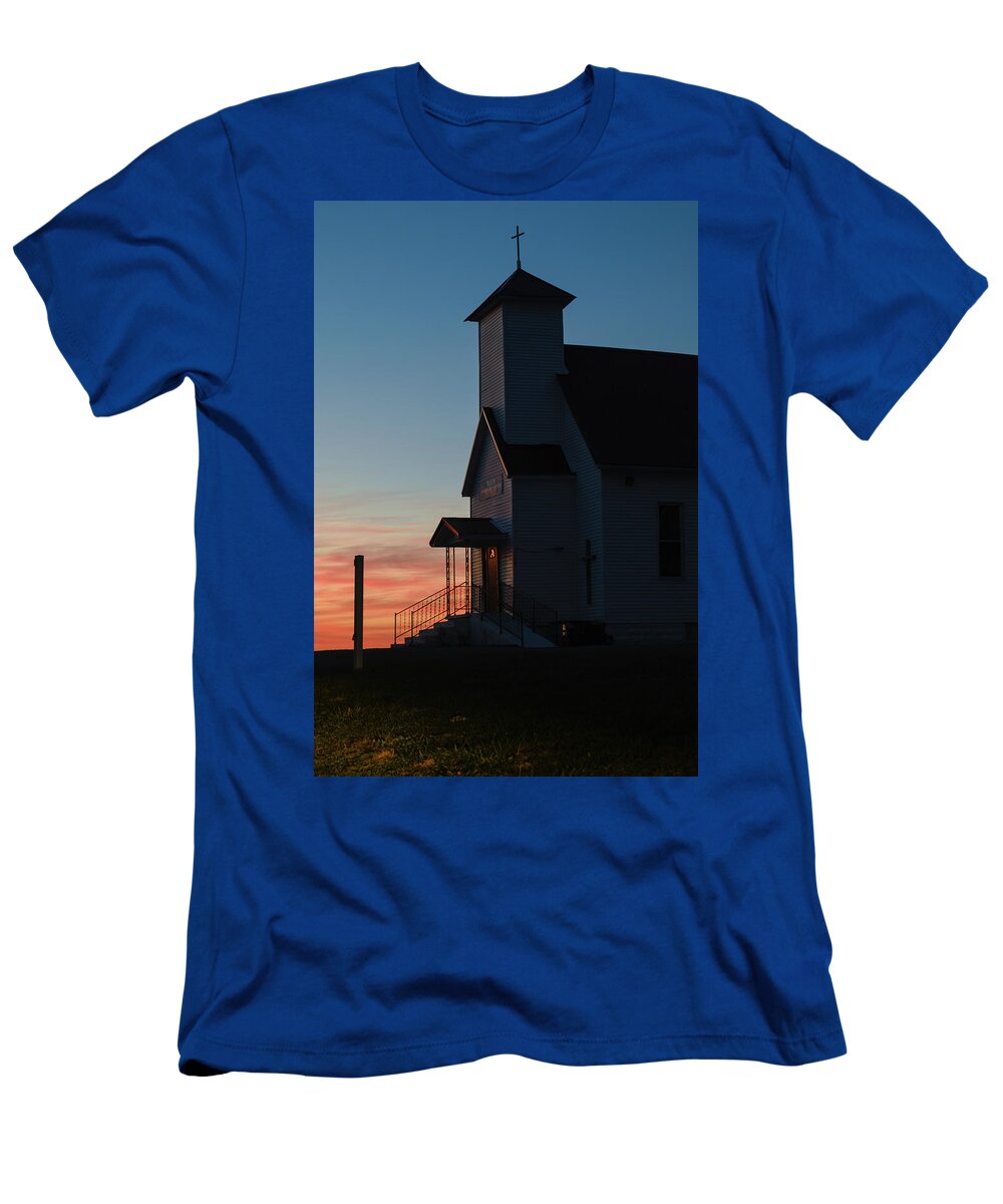 Rural T-Shirt featuring the photograph Wasson Church Sunset by Grant Twiss