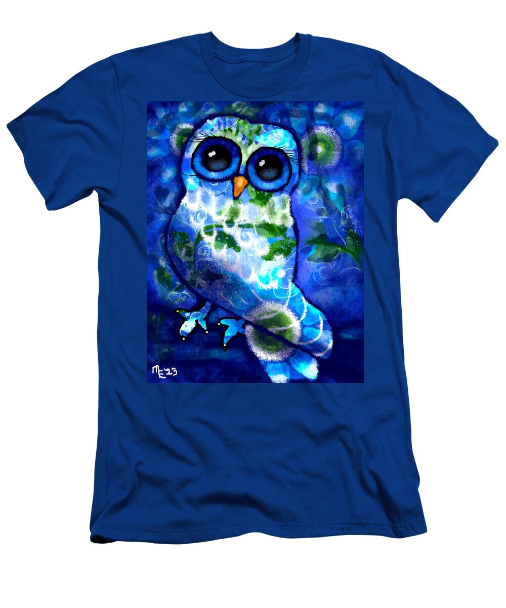 Owl T-Shirt featuring the digital art Whimsical Abstract Owl by Monica Resinger